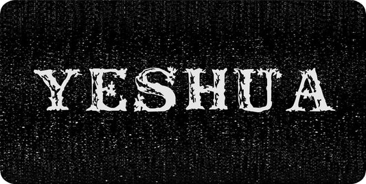 Yeshua On Black Metal License Plate