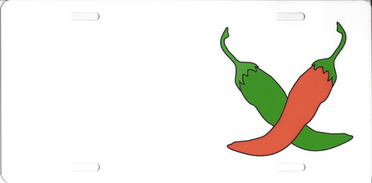 Chili Peppers Offset Photo License Plate