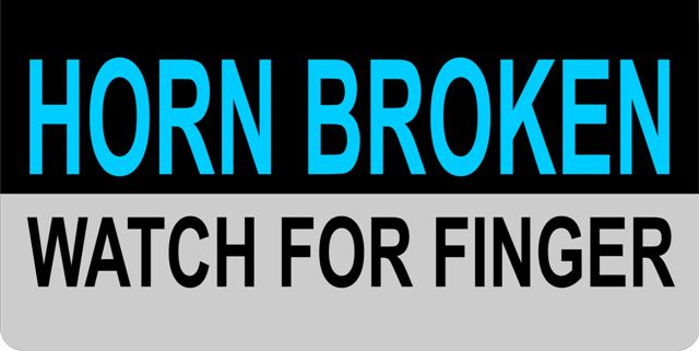 Horn Broken Watch For Finger Photo License Plate