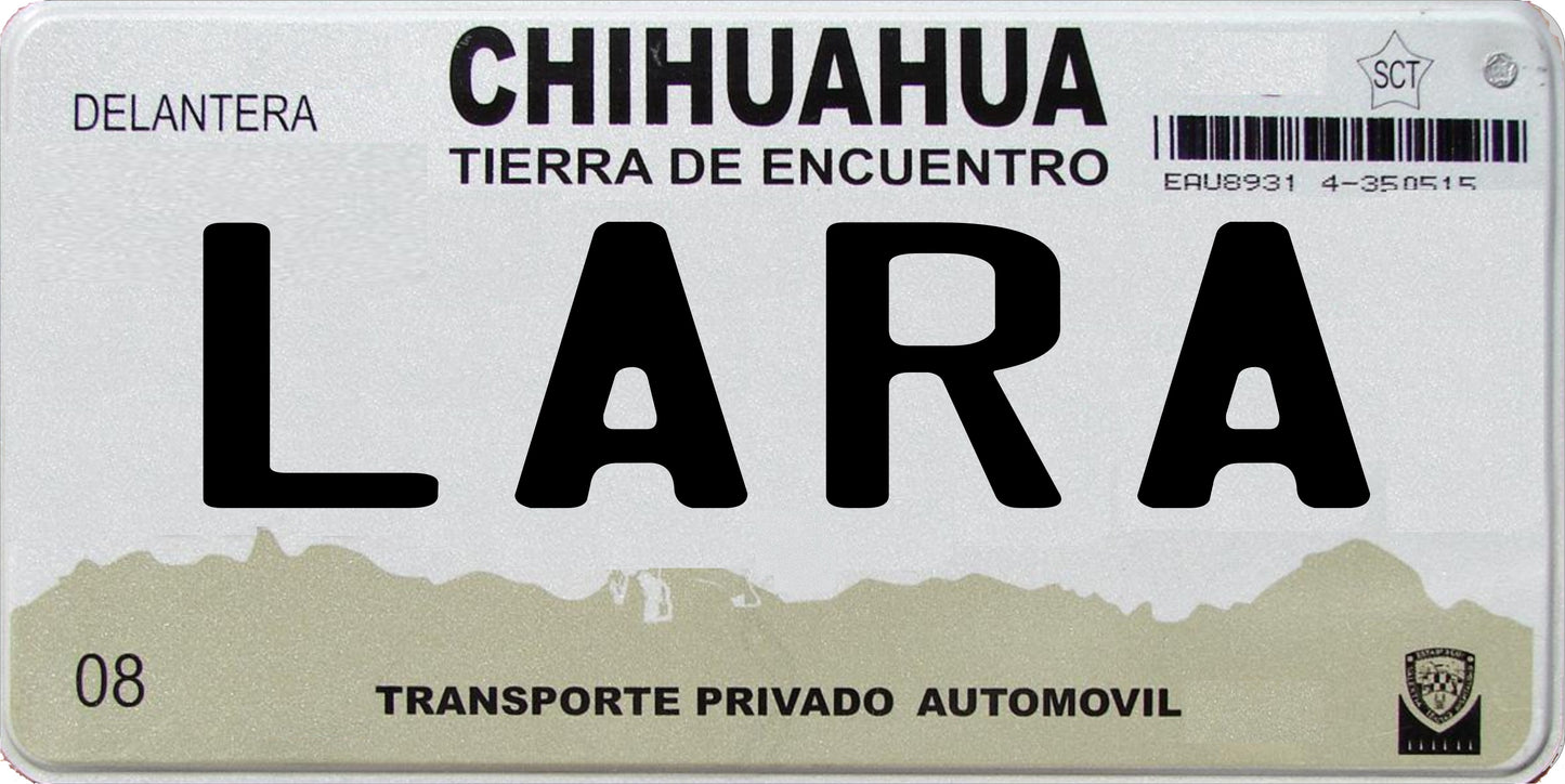 Mexico Chihuahua Photo License Plate