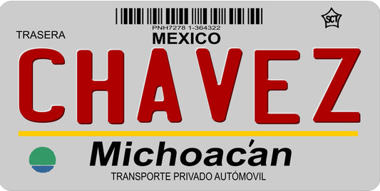 Mexico Michoacan Photo License Plate