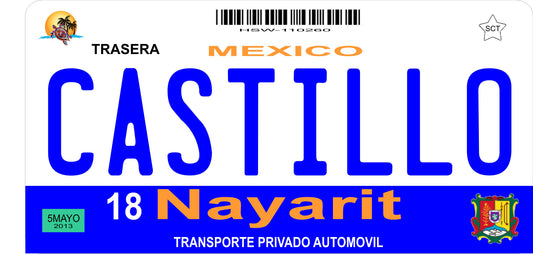 Mexico Nayarit Photo License Plate