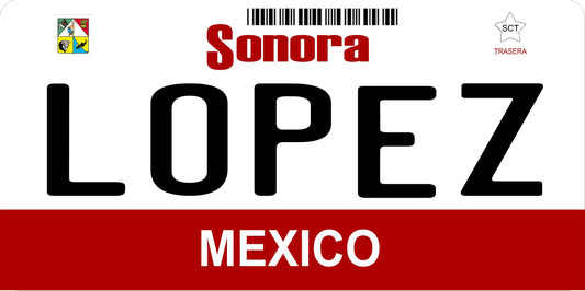 Mexico Sonora Photo License Plate