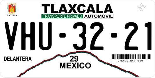 Mexico Tlaxcala Photo License Plate