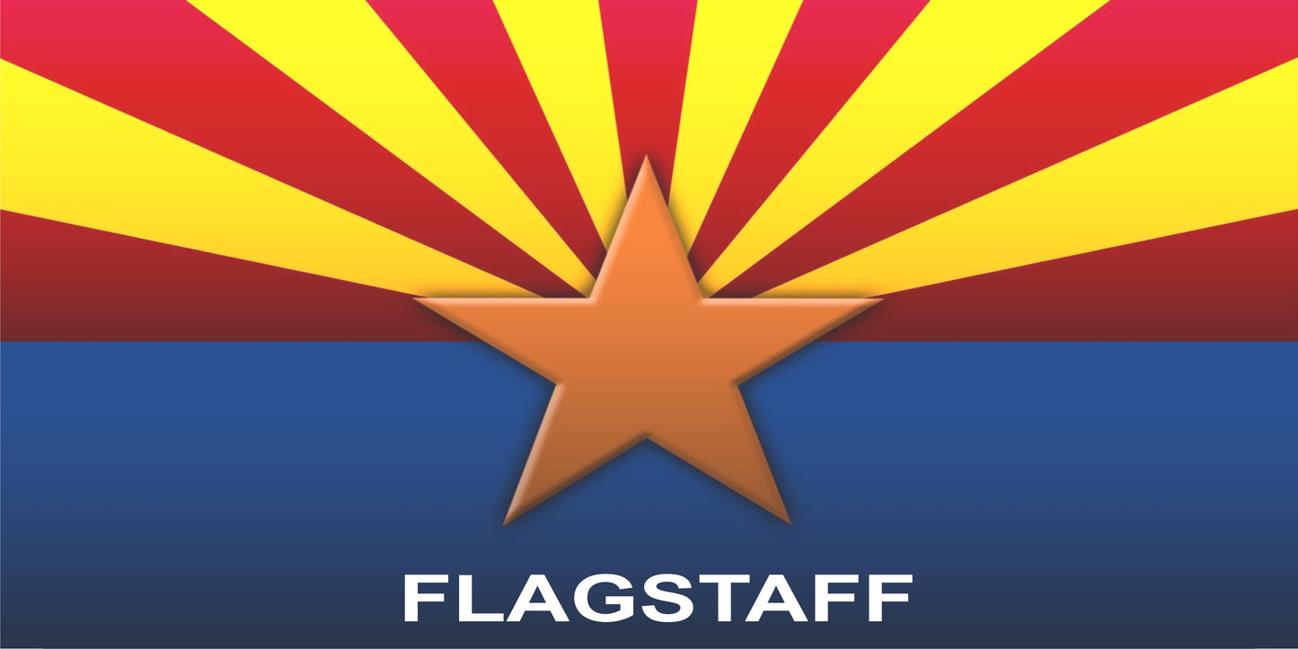 Arizona State Flag Flagstaff Photo License Plate