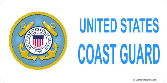 United States Coast Guard Photo License Plate