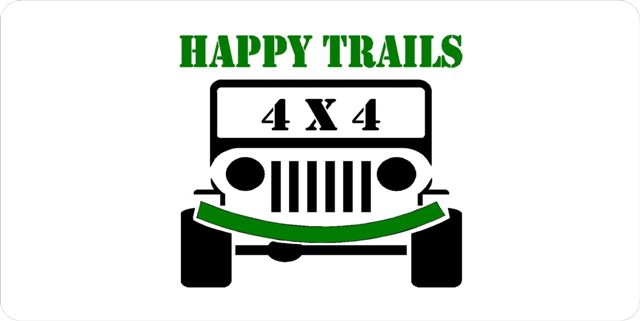 Jeep Happy Trails Photo License Plate