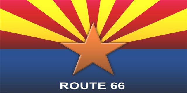 Arizona State Flag Route 66 Photo License Plate