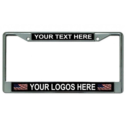 Custom Personalized Double Panel Chrome License Plate Frame