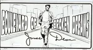 James Dean Broken Dreams License Plate