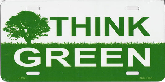 Think Green Metal License plate