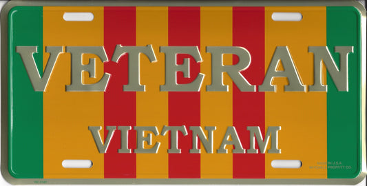 Vietnam Veteran Metal License Plate