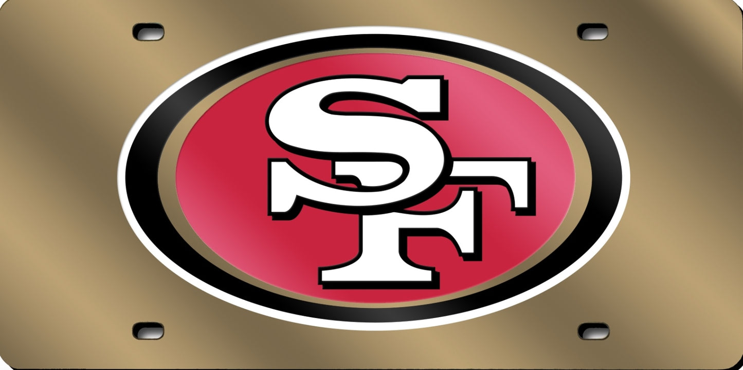 San Francisco 49'ers Gold Laser License Plate