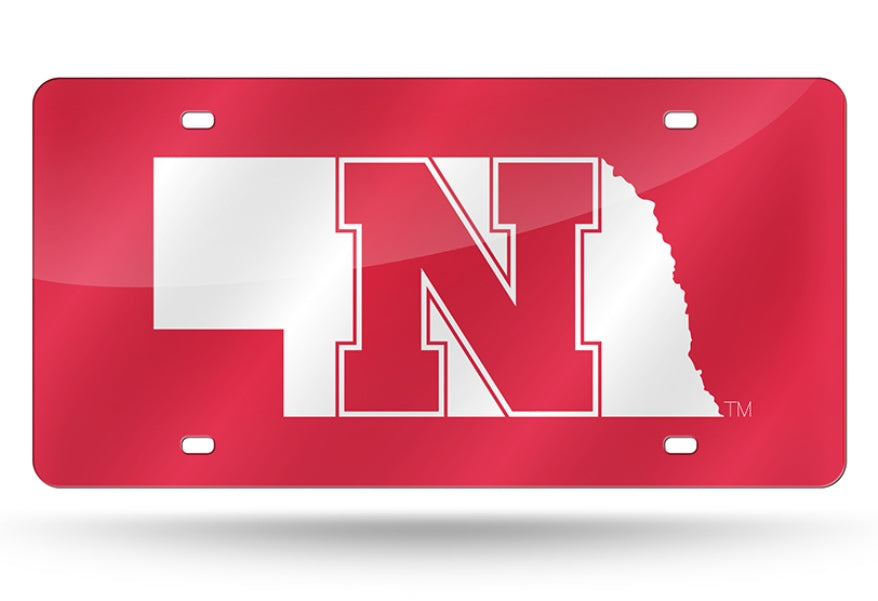 Nebraska Cornhuskers Red Laser License Plate