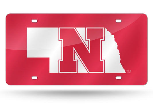 Nebraska Cornhuskers Red Laser License Plate