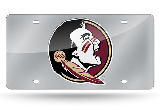 Florida State Seminoles Silver Laser License Plate