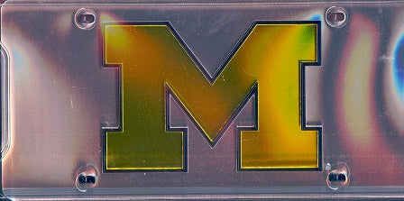 Michigan Wolverines Silver Laser License Plate