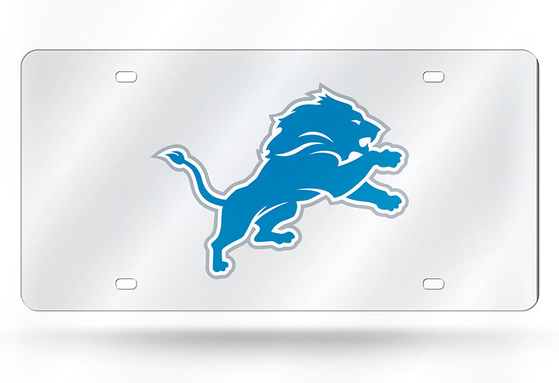 Detroit Lions Silver Laser License Plate