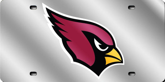 Arizona Cardinals Silver Laser License Plate