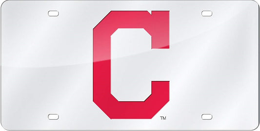 Cleveland Indians Silver Laser License Plate