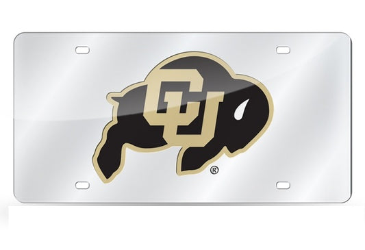 Colorado Buffaloes Silver Laser License Plate