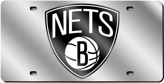 Brooklyn Nets Silver Laser License Plate