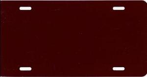 Burgundy Blank License Plate