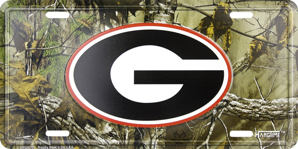 Georgia Bulldogs Camo Metal License Plate