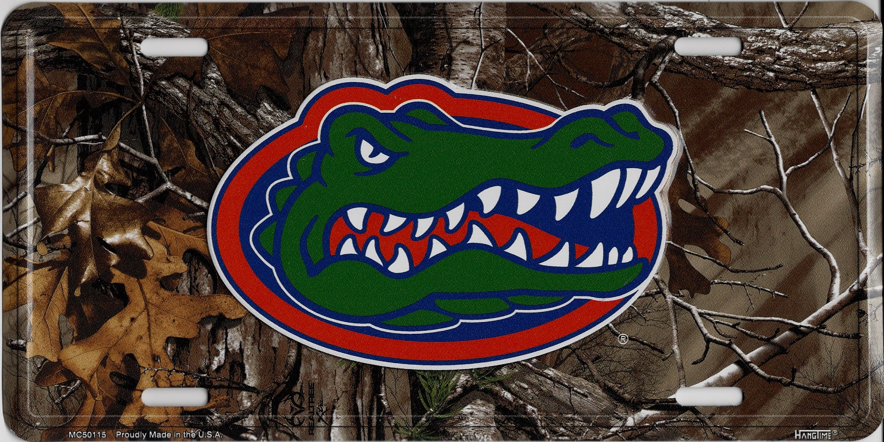 Florida Gators Woodland Metal License Plate