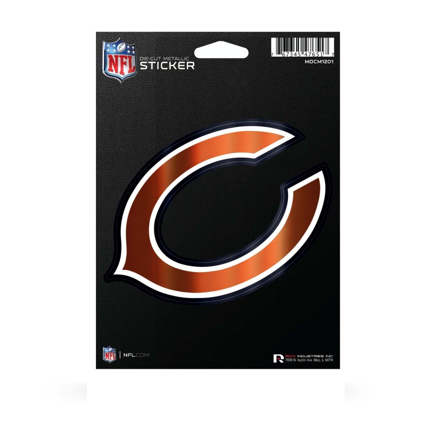 Chicago Bears Die Cut Metallic Sticker