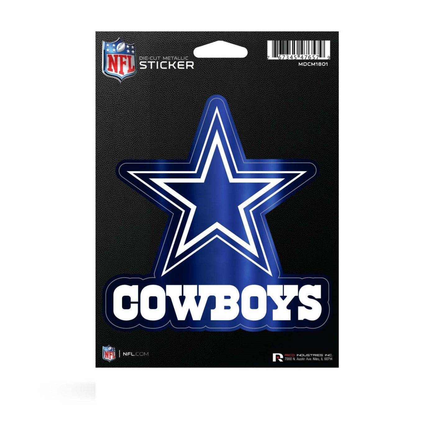 Dallas Cowboys Die Cut Metallic Sticker