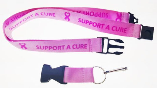 Support A Cure Pink Lanyard With Neck Safety Latch