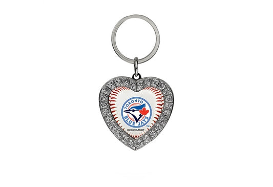 Toronto Blue Jays Bling Rhinestone Heart Key Chain