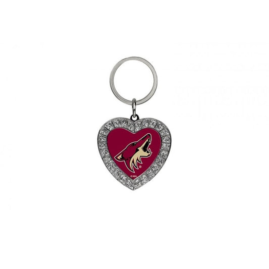 Arizona Coyotes Bling Rhinestone Heart Key Chain