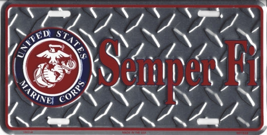 U.S. Marine Corps Semper Fi Metal License Plate