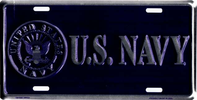 U.S. Navy Metal License Plate