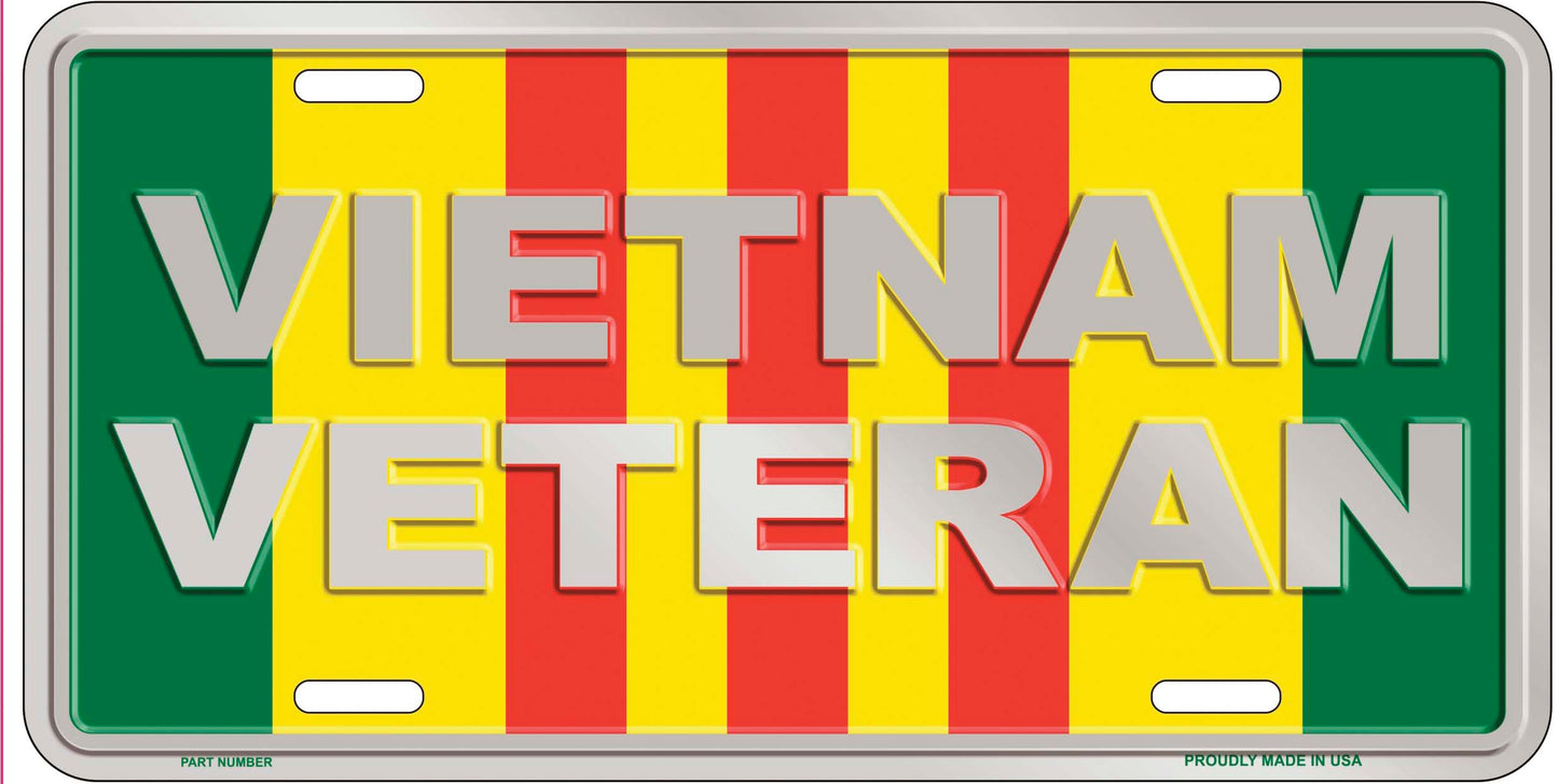 Vietnam Veteran Metal License Plate