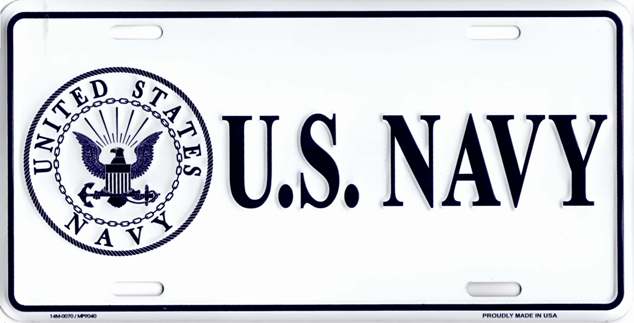 U.S. Navy Metal License Plate