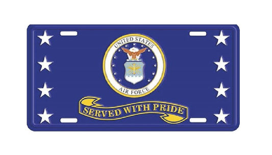 U.S. Air Force Served With Pride Metal License Plate