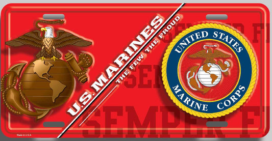 U.S. Marines Metal License Plate