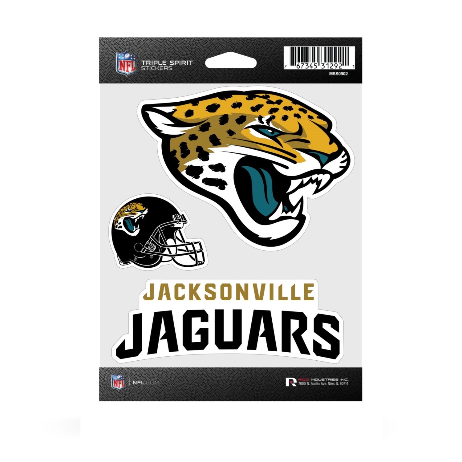 Jacksonville Jaguars Triple Spirit Stickers