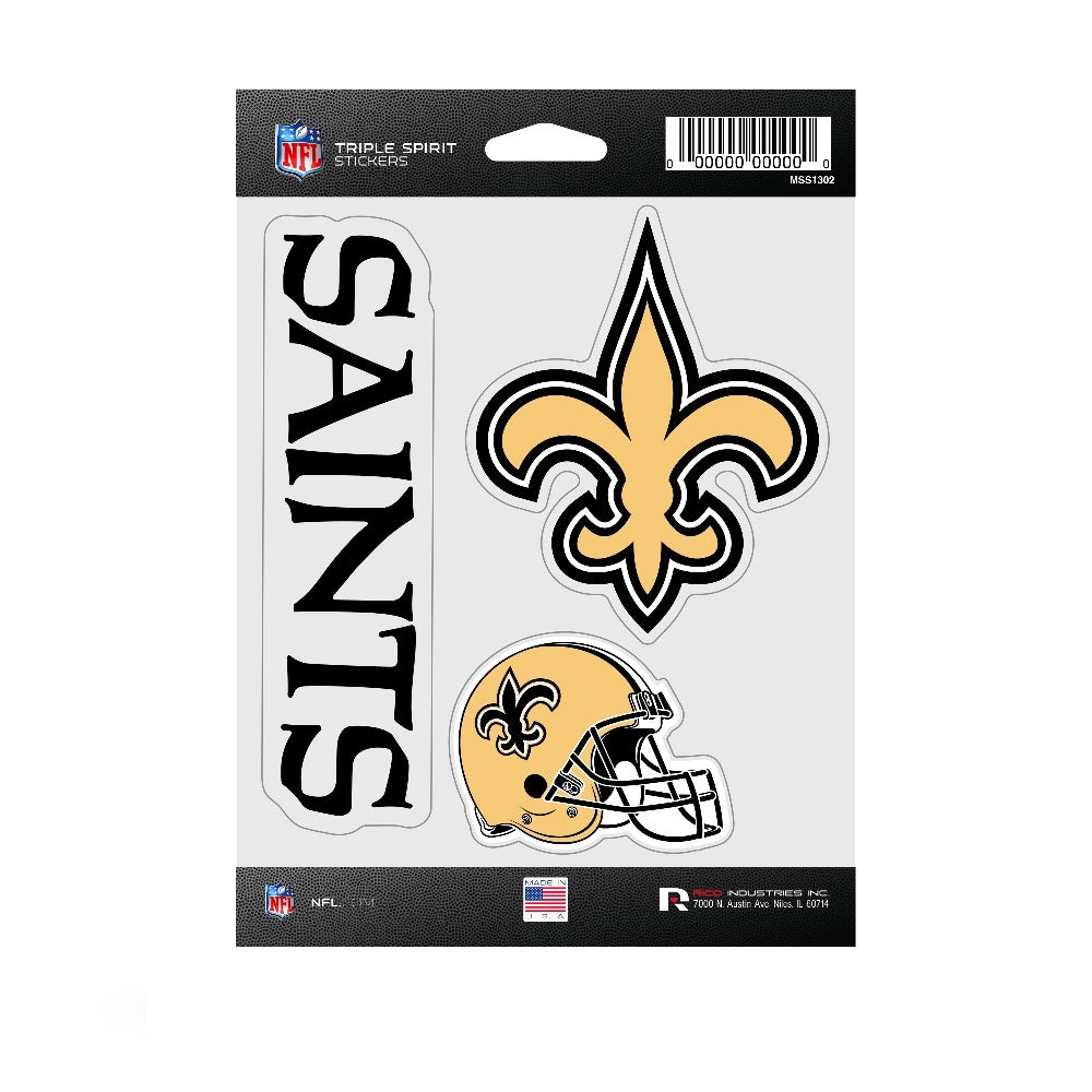 New Orleans Saints Triple Spirit Stickers