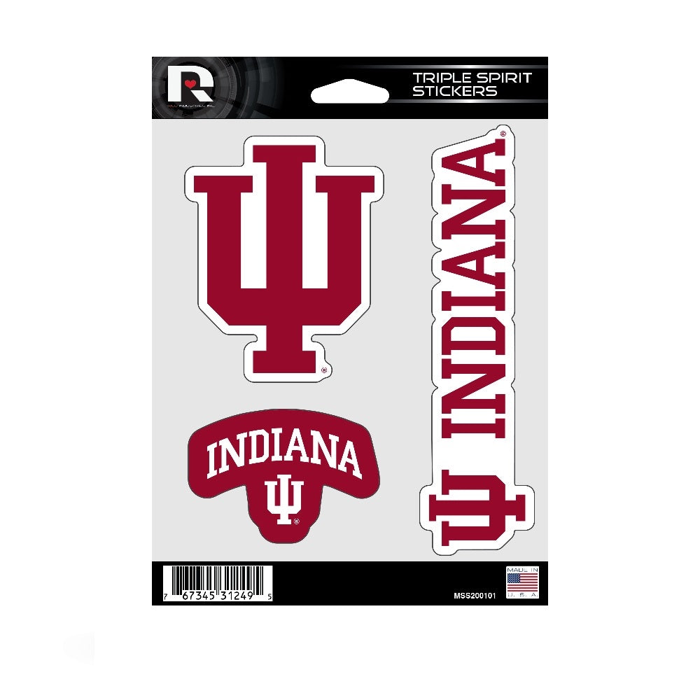 Indiana Hoosiers Triple Spirit Stickers