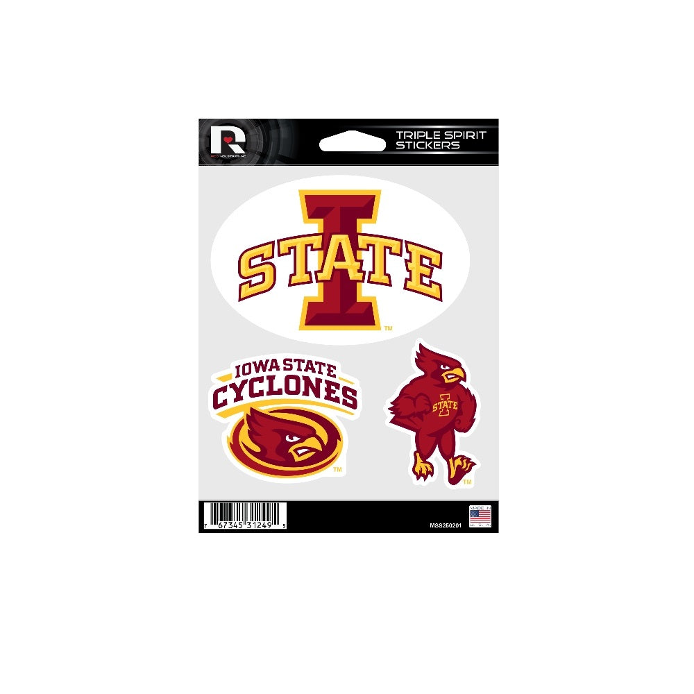 Iowa State Cyclones Triple Spirit Stickers