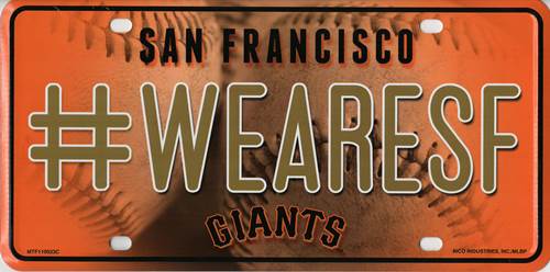 San Francisco Giants #WeAreSF Metal License Plate