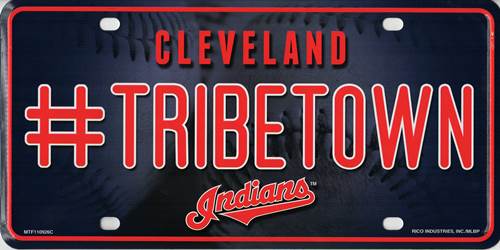 Cleveland Indians #TribeTown Metal License Plate