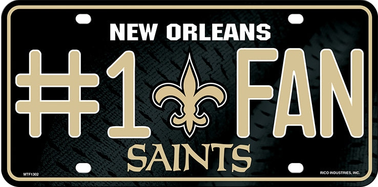 New Orleans Saints #1 Fan Metal License Plate