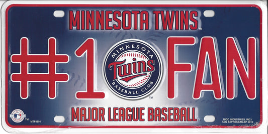 Minnesota Twins #1 Fan Metal License Plate