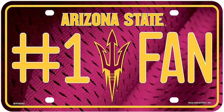 Arizona State Pitchfork #1 Fan Metal License Plate