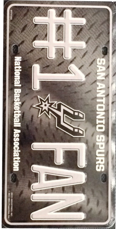 San Antonio Spurs #1 Fan Metal License Plate